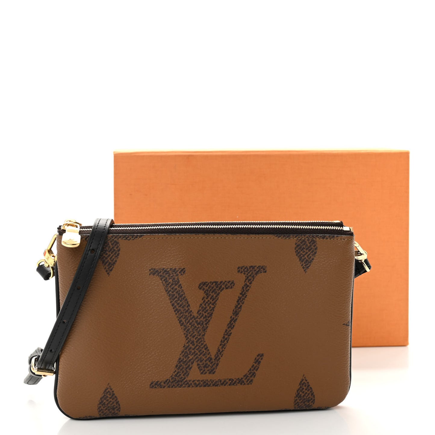 Reverse Monogram Giant Double Zip Pochette