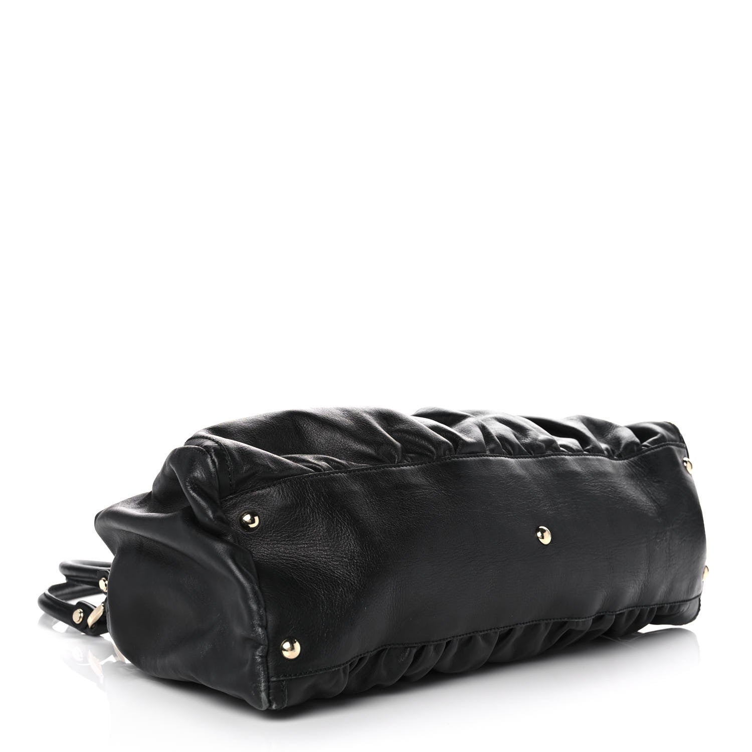 Gucci Calfskin Large D Gold Ring Shoulder Bag Black 4 of 16