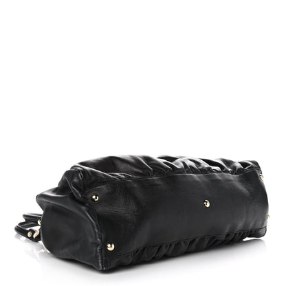 Gucci Calfskin Large D Gold Ring Shoulder Bag Black 4 of 16