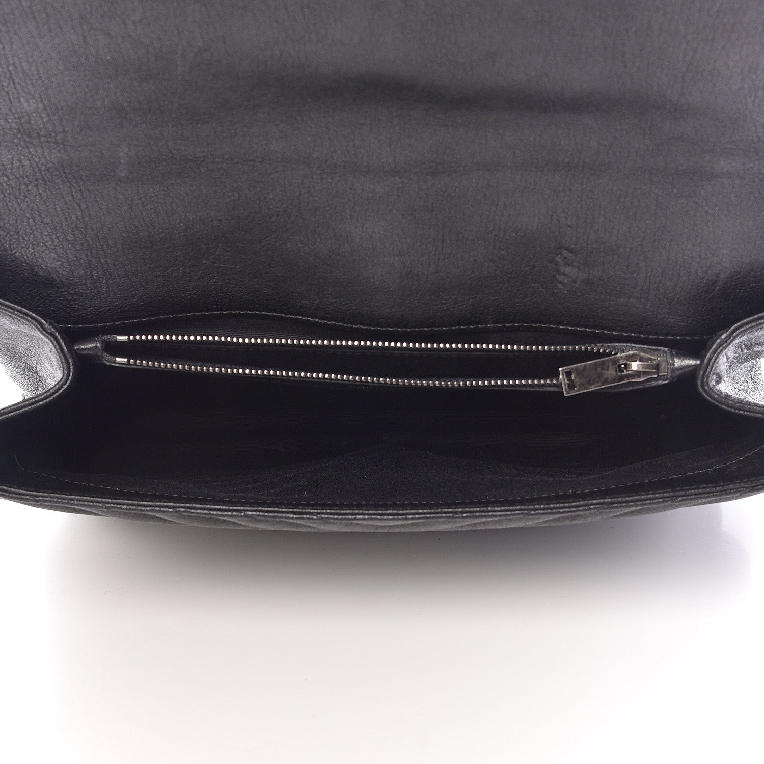 Saint Laurent Sheepskin Matelasse Chevron Monogram Large College Satchel Black 5 of 17