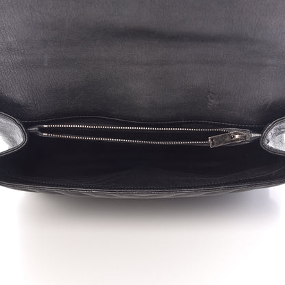 Saint Laurent Sheepskin Matelasse Chevron Monogram Large College Satchel Black 5 of 17
