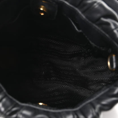 Prada Nappa Stripes Mini Shoulder Bag Black 5 of 9
