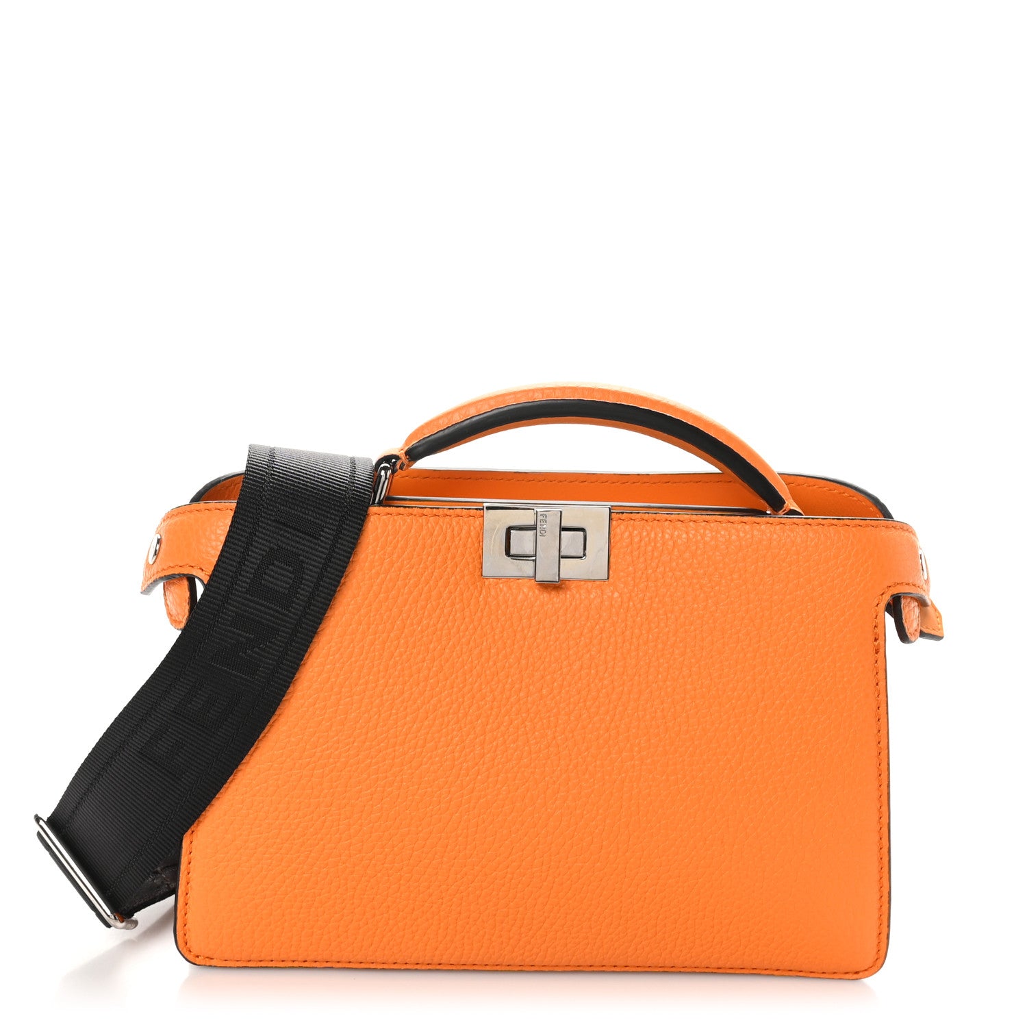 Fendi Cuoio Romano Vitello Cover Bi-Color Peekaboo I See U X Cross Satchel Orange 1 of 10