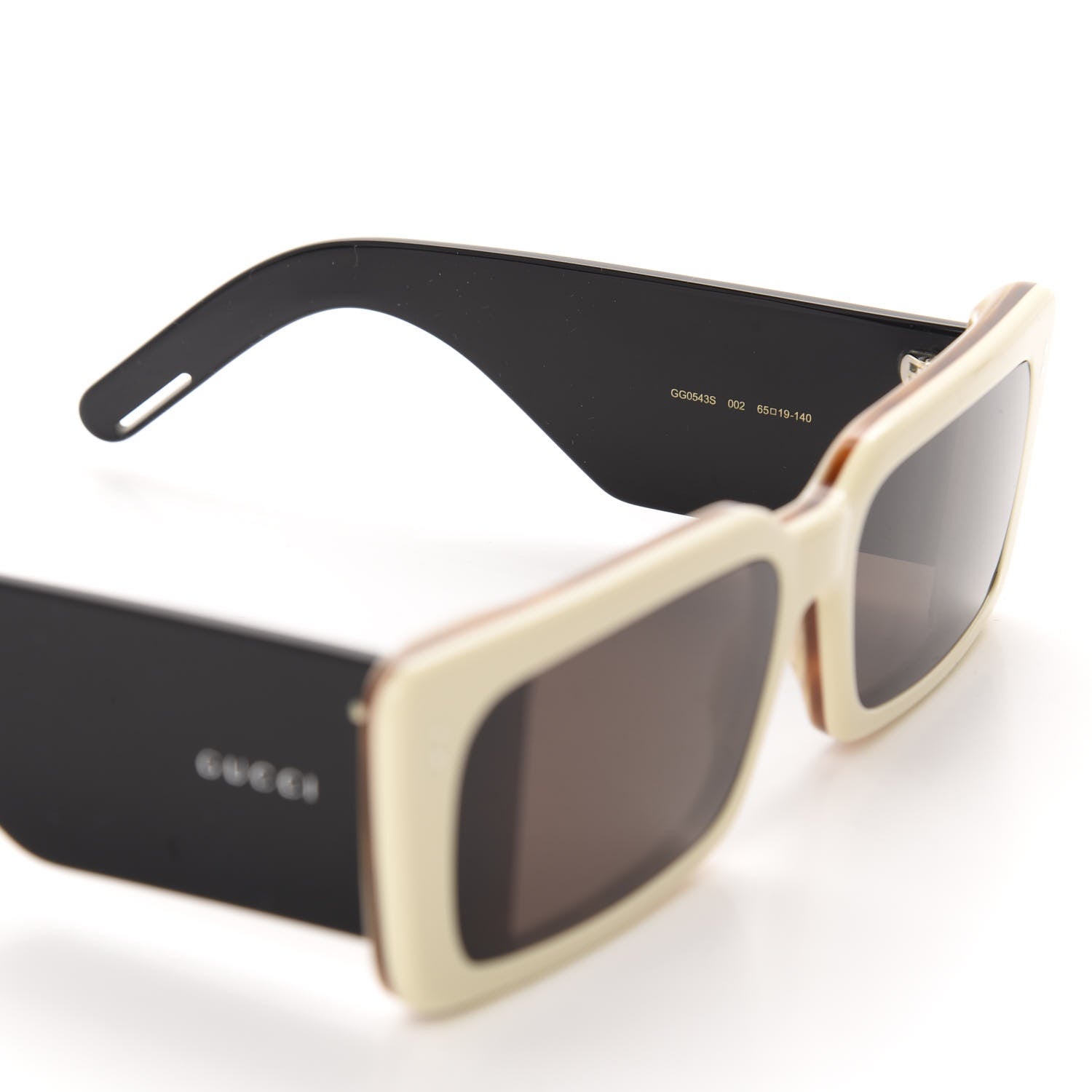 Gucci Acetate Rectangular Flap GG0543S Sunglasses White Black 6 of 8