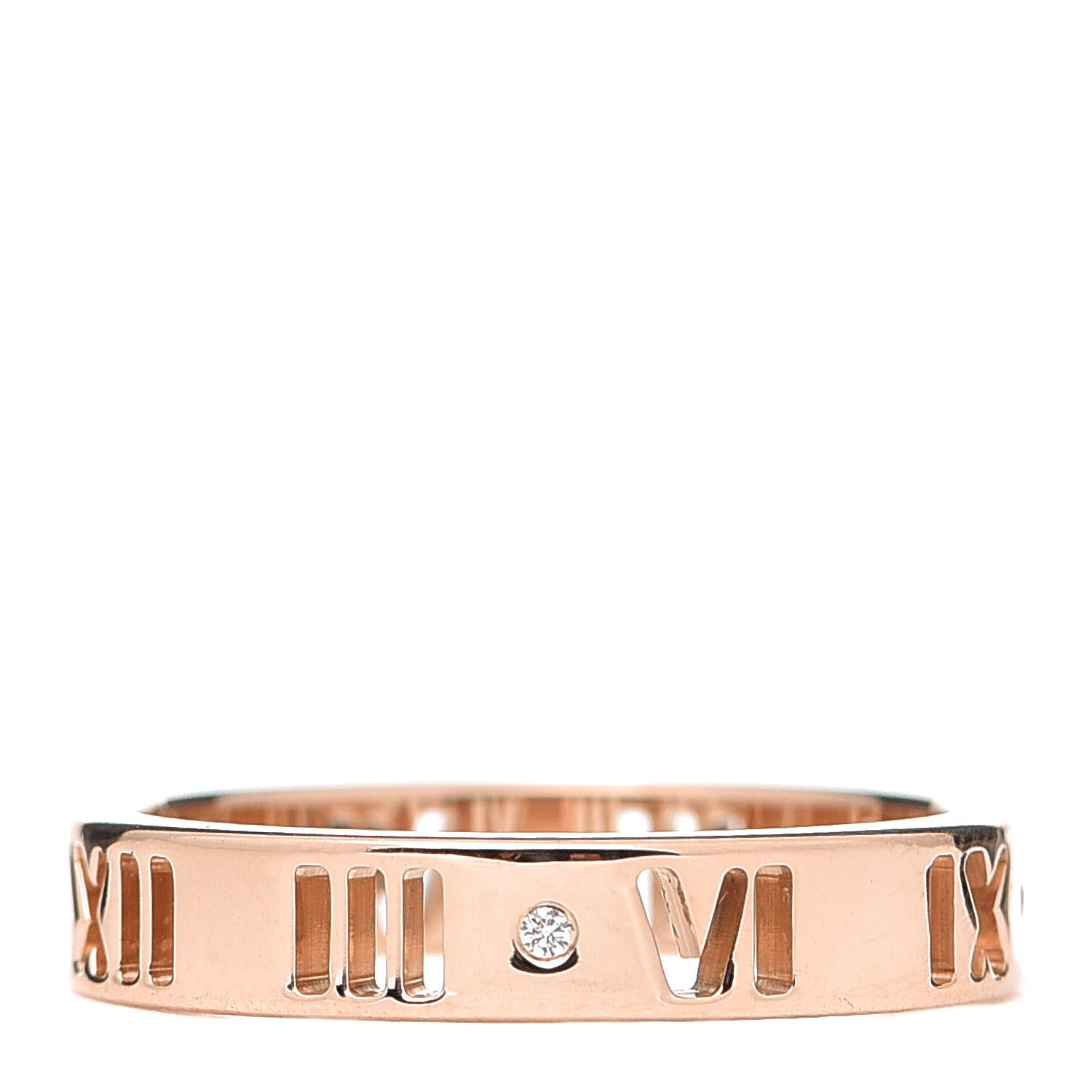 Tiffany 18K Rose Gold Diamond Atlas Pierced Ring 50 5.25 1 of 5