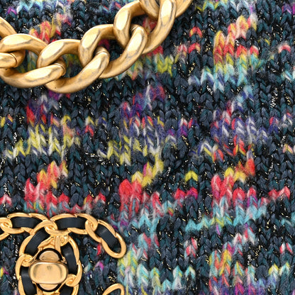 Chanel Tweed Quilted Medium Chanel 19 Flap Dark Multicolor 8 of 10