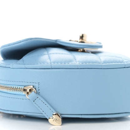 Chanel Lambskin Quilted CC In Love Heart Clutch With Chain Light Blue 9 of 11