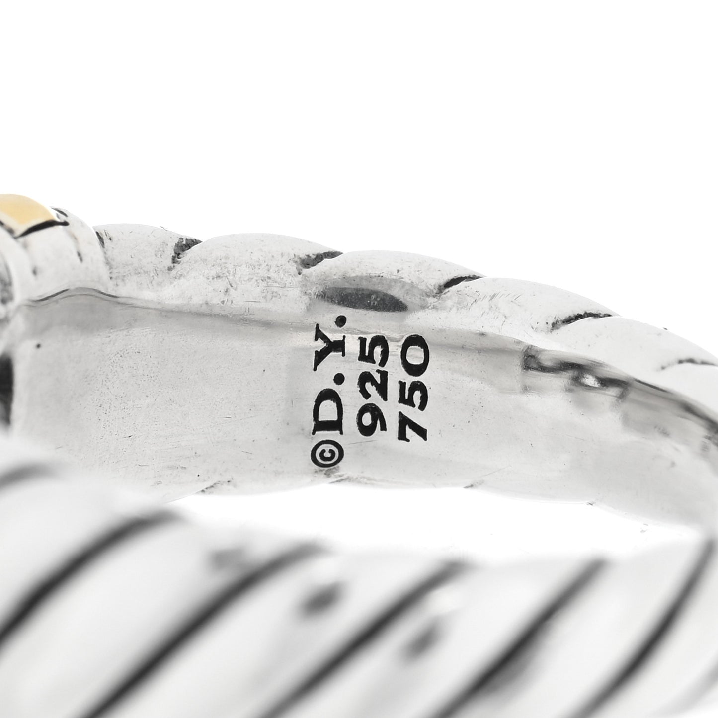 Sterling Silver 18K Yellow Gold Metro Chain Ring 52 6