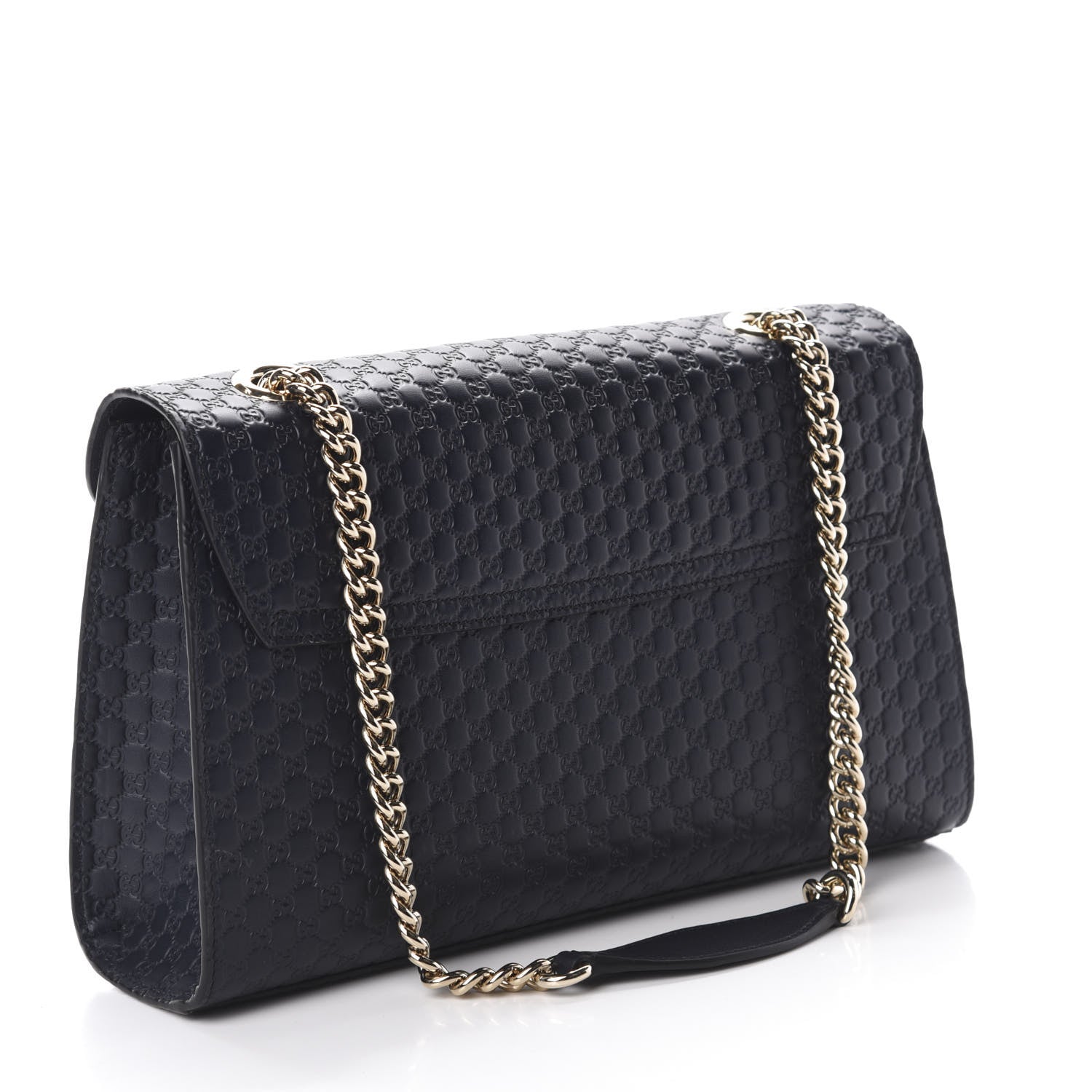 Gucci Soft Microguccissima Medium Emily Chain Shoulder Bag Blue 3 of 11