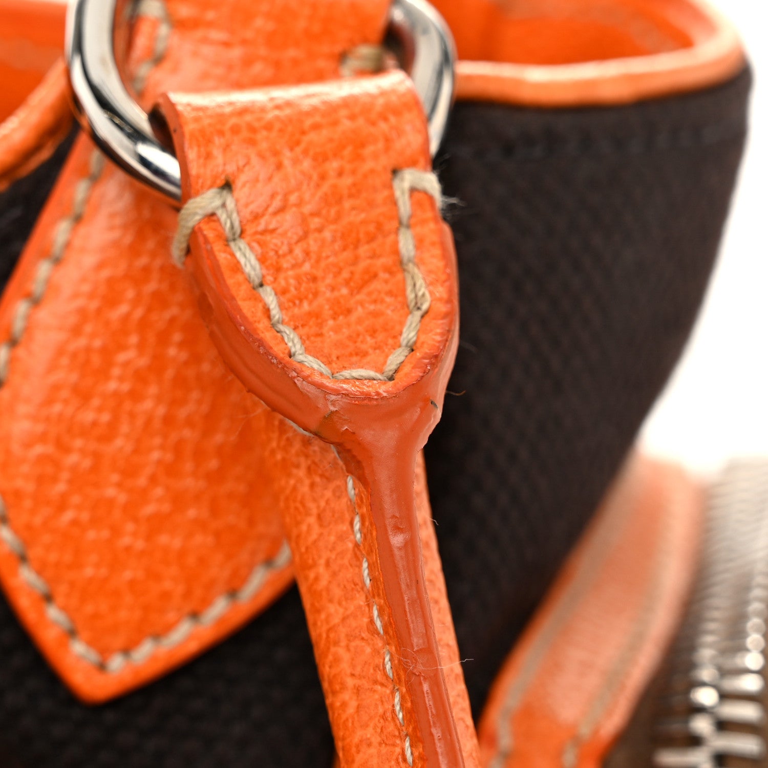 Prada Canapa Cinghiale Shoulder Bag Ebano Orange 1612236