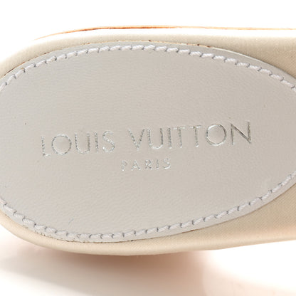 Louis Vuitton Satin Wood Floral Monogram Multicolor Sandal Pumps 35 White 6 of 10