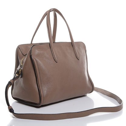 Alexander McQueen Pebbled Calfskin Small Skull Padlock Zip Around Tote Taupe 3 of 10