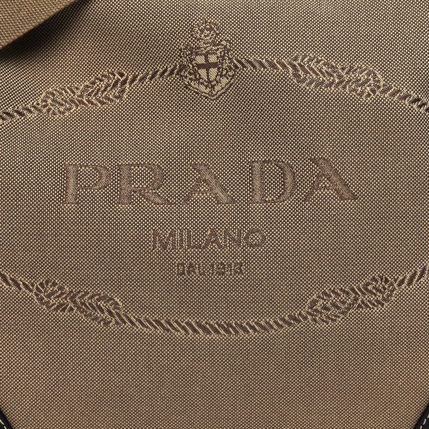 Prada Jacquard Logo Small Flat Messenger Bag Corda Bruciato 8 of 10