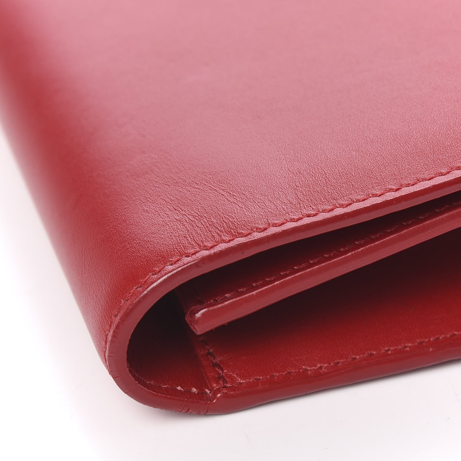 Saint Laurent Calfskin Monogram Cassandre Clutch Rouge Orient 9 of 12