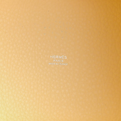 Hermes Taurillon Clemence Casaque Picotin Lock 18 PM Lime Nata 5 of 10