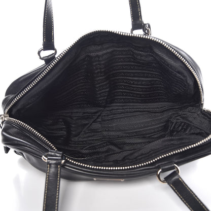 Prada Soft Calfskin Shoulder Bag Black 5 of 9