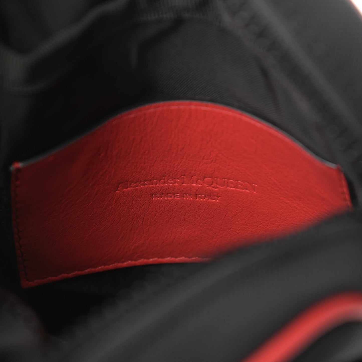 Nylon Mini Messenger Bag Black Red