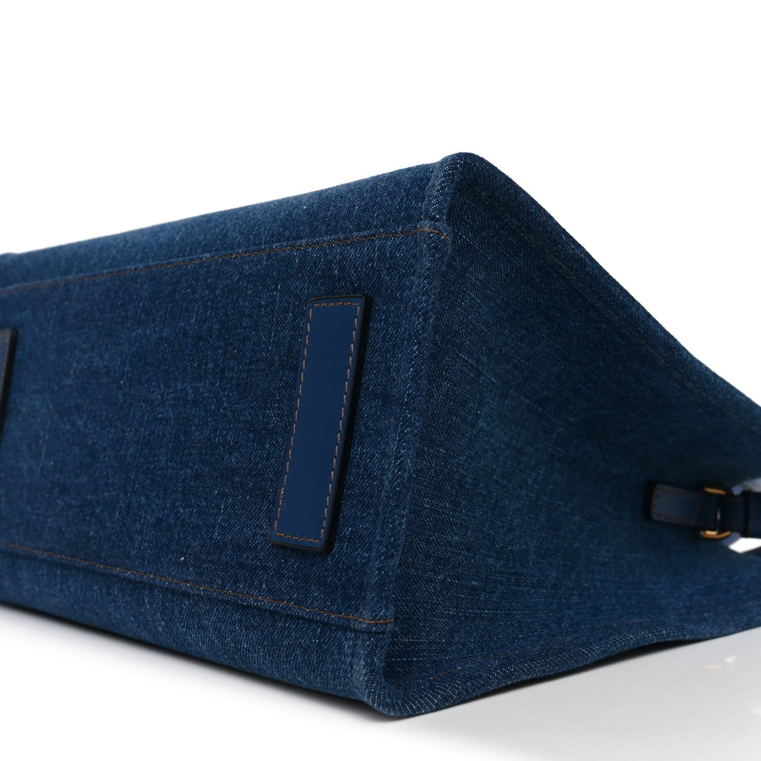 Versace Denim Calfskin La Medusa Small Tote Bag Blue 9 of 9