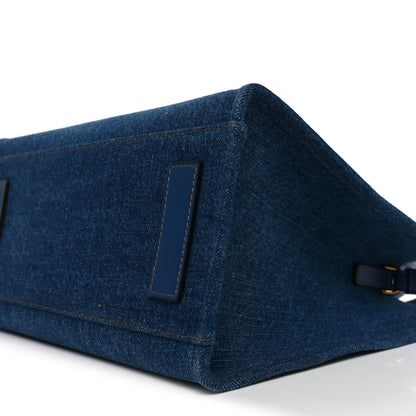 Versace Denim Calfskin La Medusa Small Tote Bag Blue 9 of 9