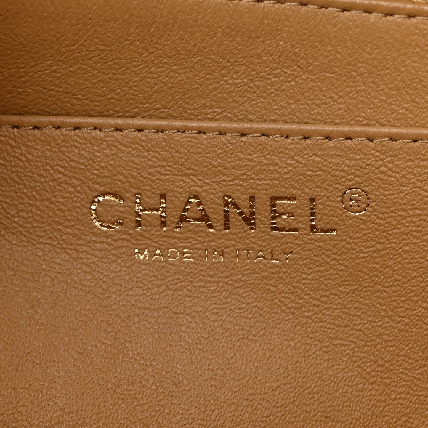 Metallic Patent Quilted Maxi Single Flap Beige