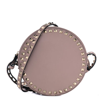 Valentino Garavani Calfskin Rockstud Round Crossbody Bag Poudre 1 of 11