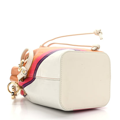 Fendi Vitello King F is Fendi FF Embossed Striped Mini Mon Tresor Bucket Bag Light Rose Multicolor White Ice 3 of 10