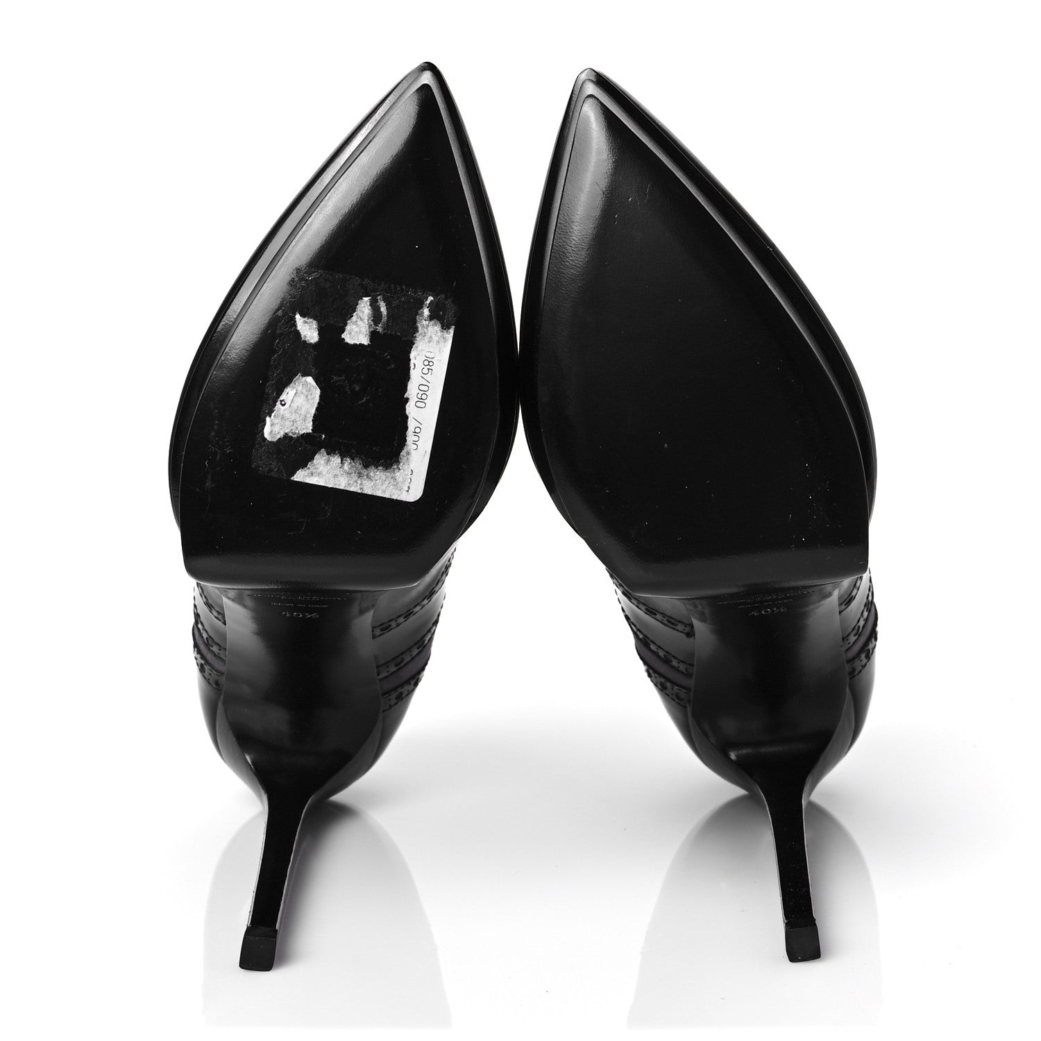 Saint Laurent Nappa Patent Suede Tribtoo 105 Lace Up Booties 40.5 Black 5 of 7