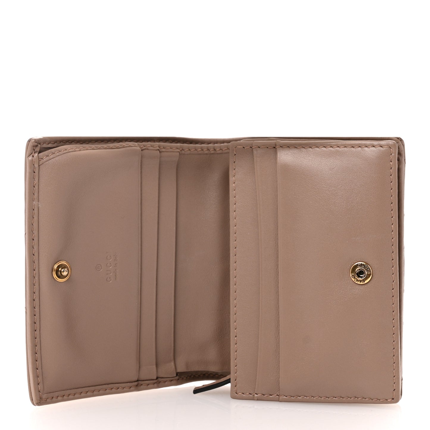 Calfskin Matelasse GG Marmont Card Case Wallet Porcelain Rose