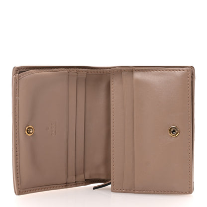 Gucci Calfskin Matelasse GG Marmont Card Case Wallet Porcelain Rose 5 of 10