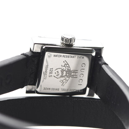 Gucci Stainless Steel Lizard 14mm G-Frame Square Double Wrap Quartz Watch Black 5 of 6
