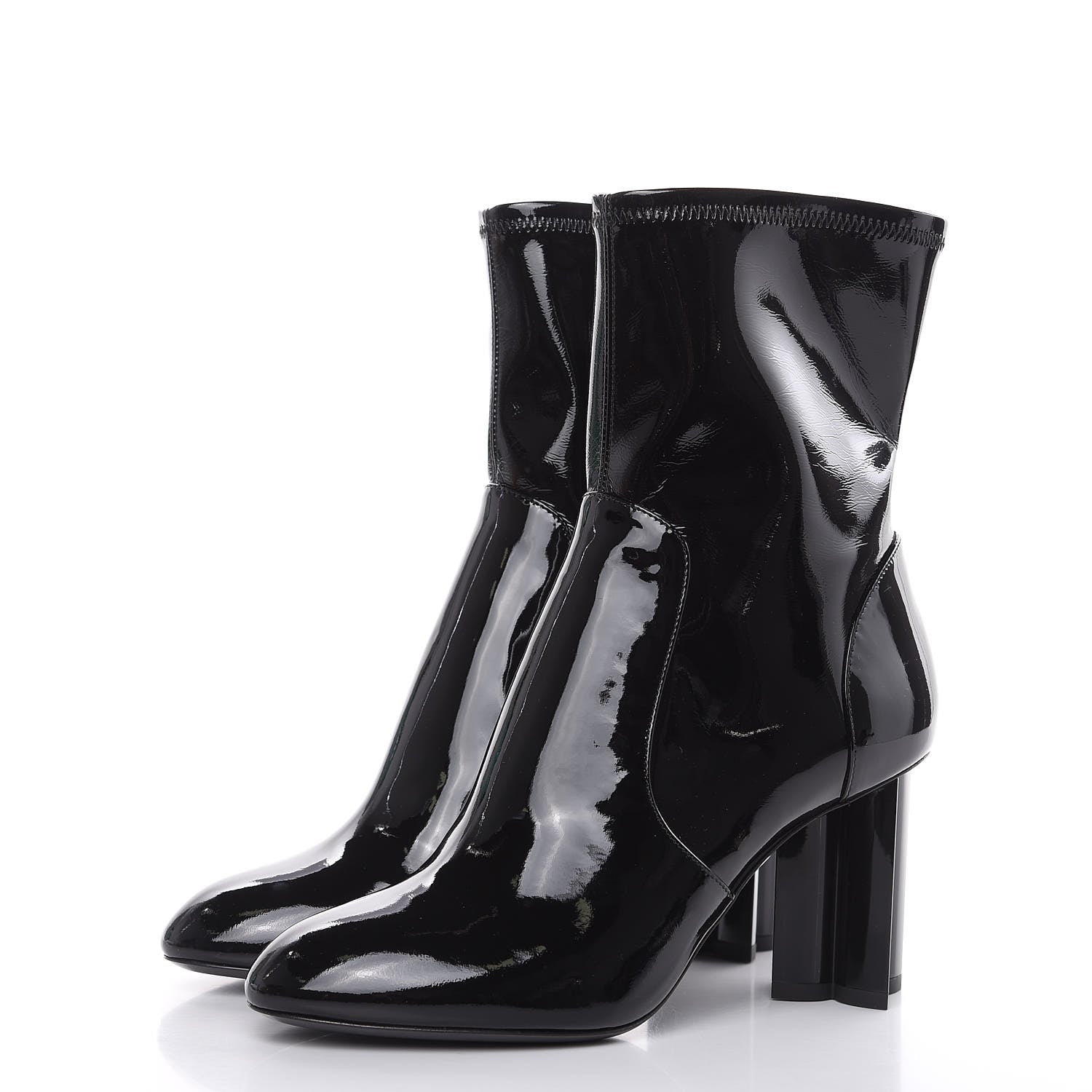 Louis Vuitton Patent Silhouette Ankle Boots 37.5 Black 3 of 7