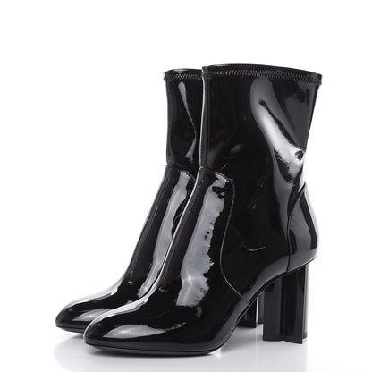 Louis Vuitton Patent Silhouette Ankle Boots 37.5 Black 3 of 7