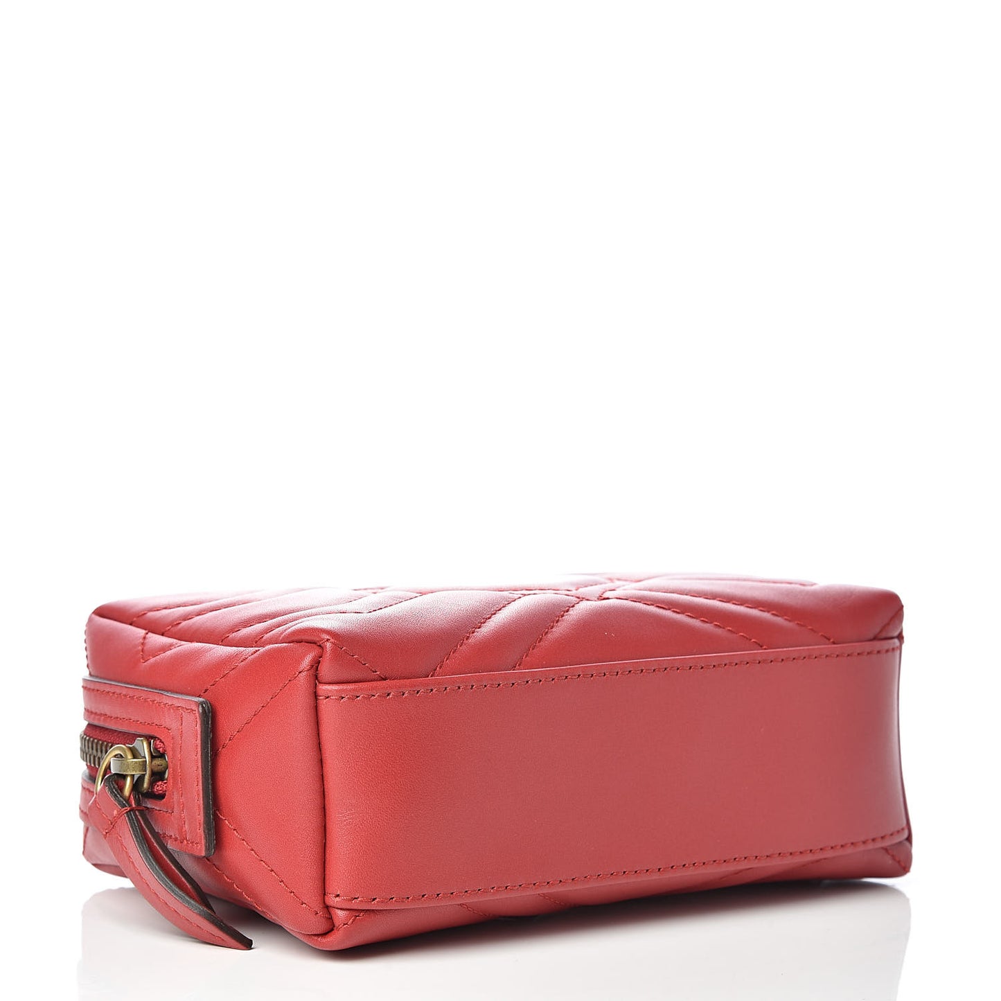 Calfskin Matelasse GG Marmont Cosmetic Case Hibiscus Red