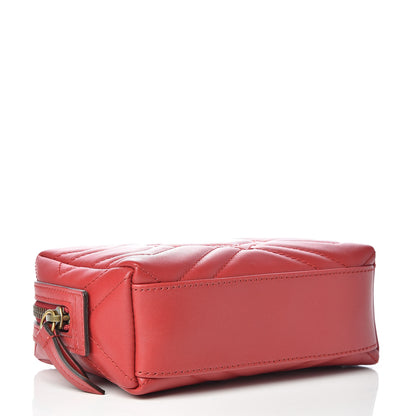 Gucci Calfskin Matelasse GG Marmont Cosmetic Case Hibiscus Red 4 of 8