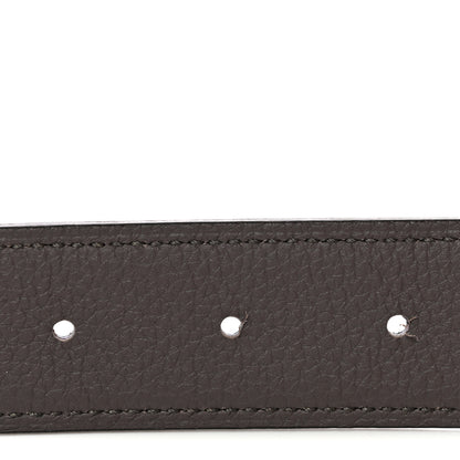 Hermes Box Togo 32mm Guilloche H Belt 85 34 Black Etain 4 of 6