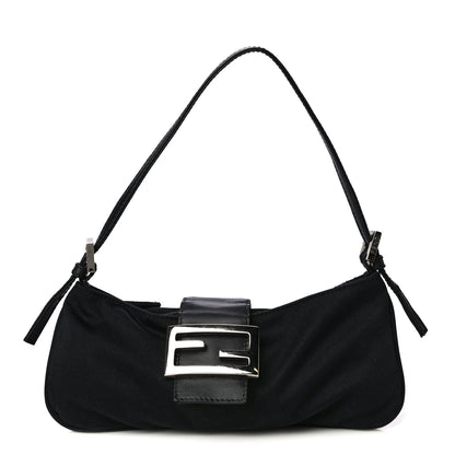 Fendi Nylon Baguette Bag Black 2 of 8