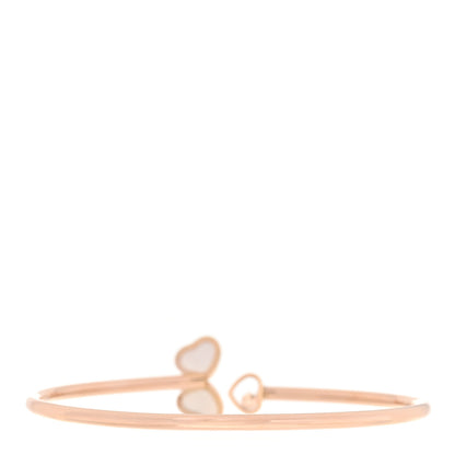 Chopard 18K Rose Gold Mother of Pearl Diamond Happy Hearts Wings Bangle Bracelet 2 of 5