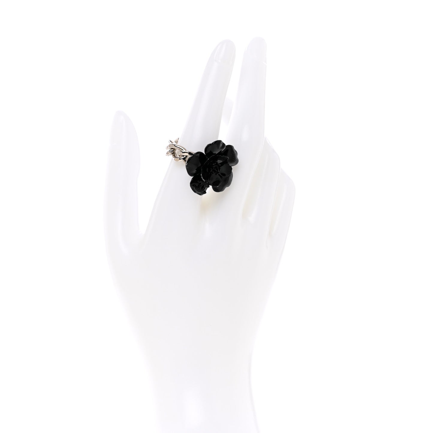 Palladium Resin CC Camellia Ring 7.5 Black