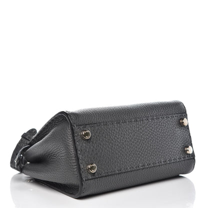 Fendi Cuoio Romano Selleria Bi-Color Mini Peekaboo Iconic Satchel Asfalto Latte 3 of 6