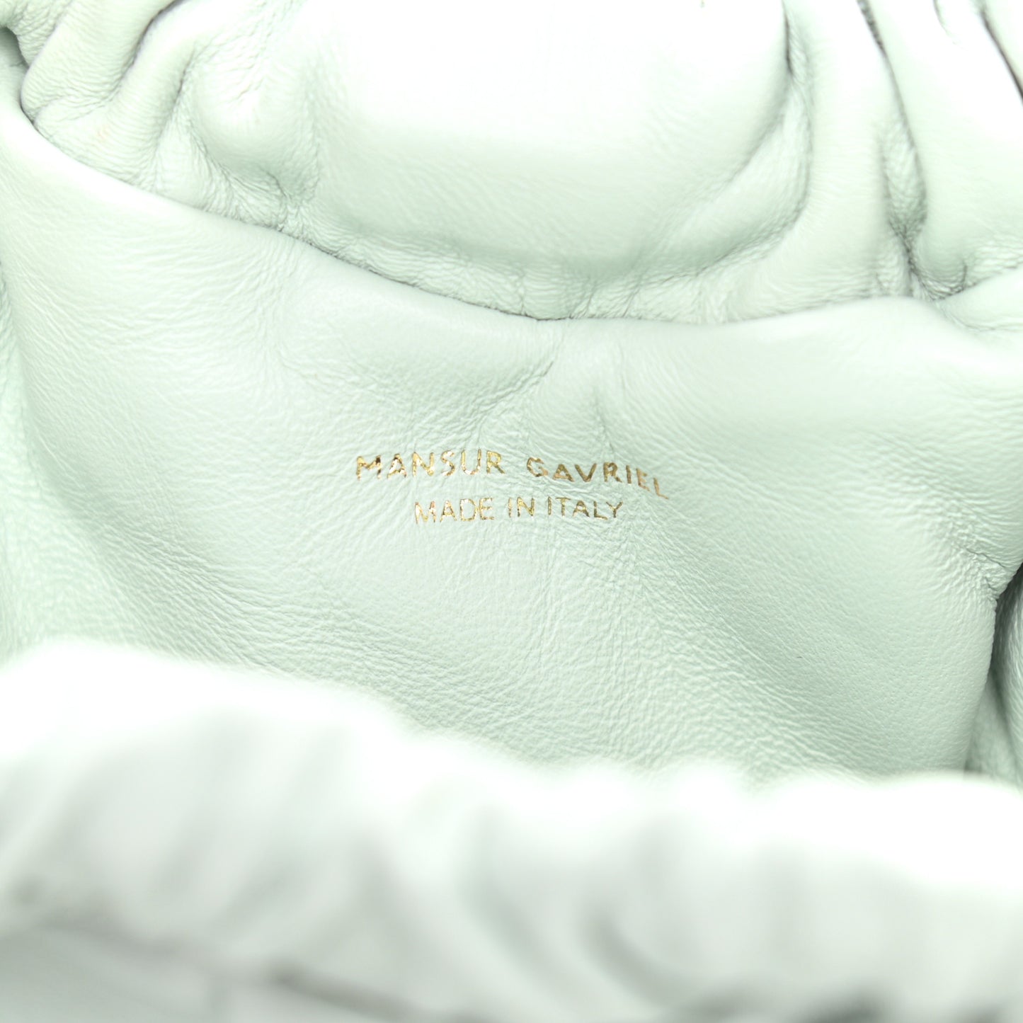 Lambskin Mini Cloud Clutch Seafoam