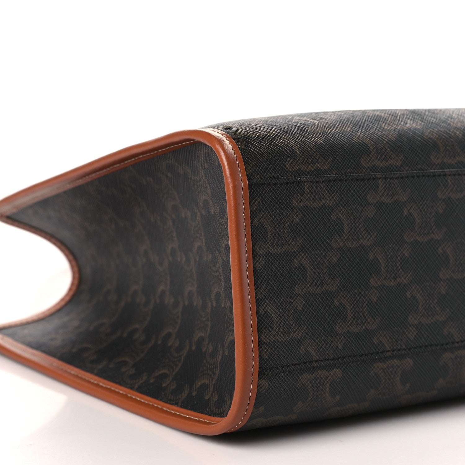 Celine Triomphe Canvas Calfskin Mini Horizontal Cabas Tan 9 of 10