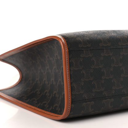 Celine Triomphe Canvas Calfskin Mini Horizontal Cabas Tan 9 of 10