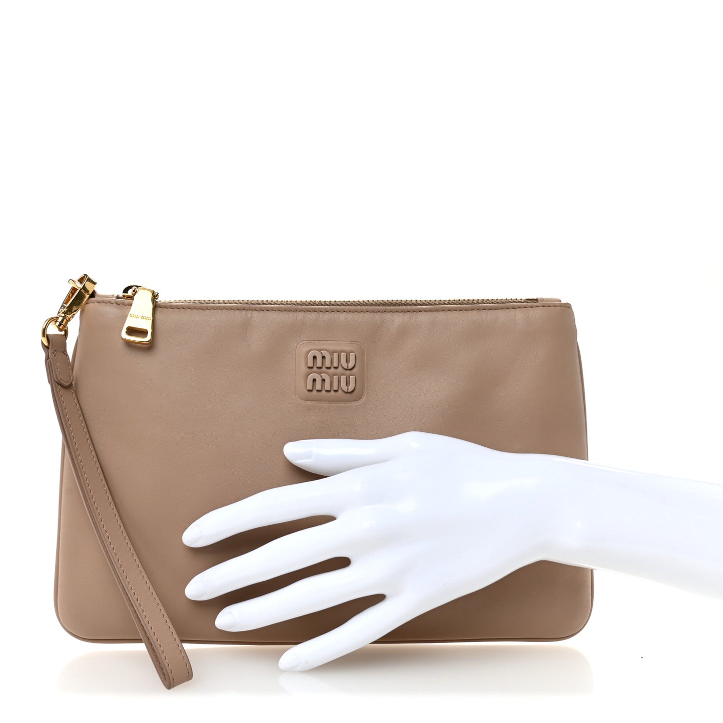 Nappa Wristlet Beige