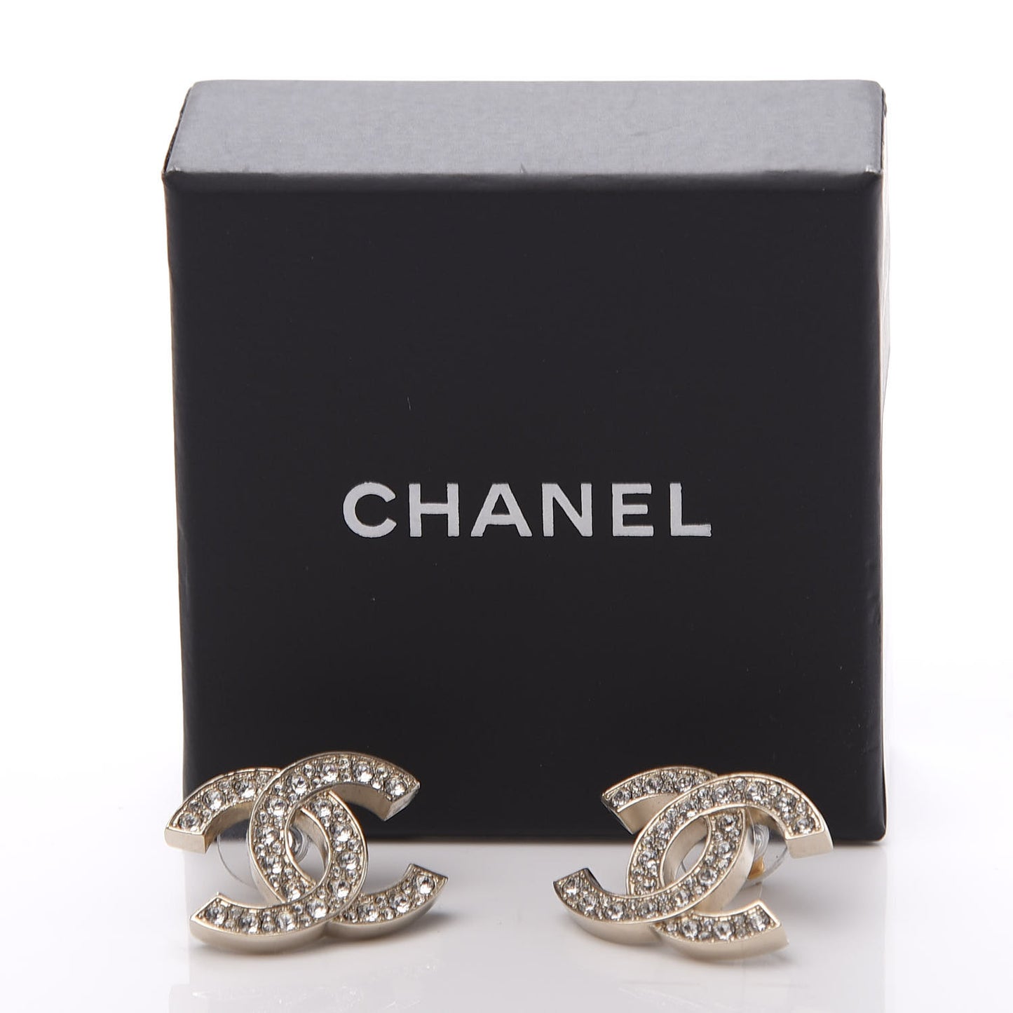 Crystal CC Earrings Light Gold