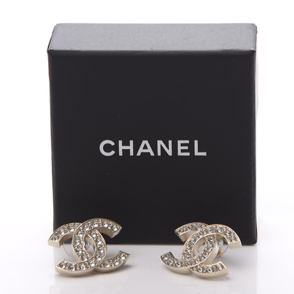 Chanel Crystal CC Earrings Light Gold 5 of 5