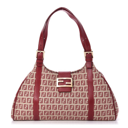 Fendi Zucchino Shoulder Bag Red 1 of 9