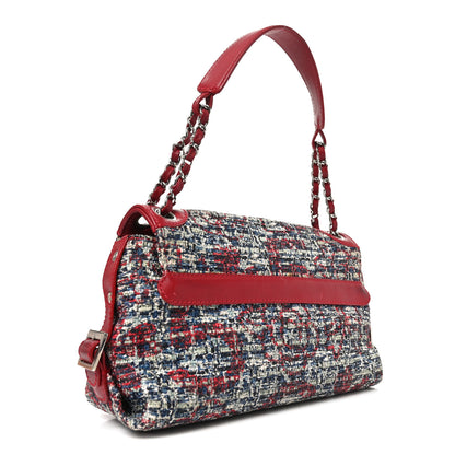 Chanel Tweed Lambskin Flap Blue Red 3 of 11