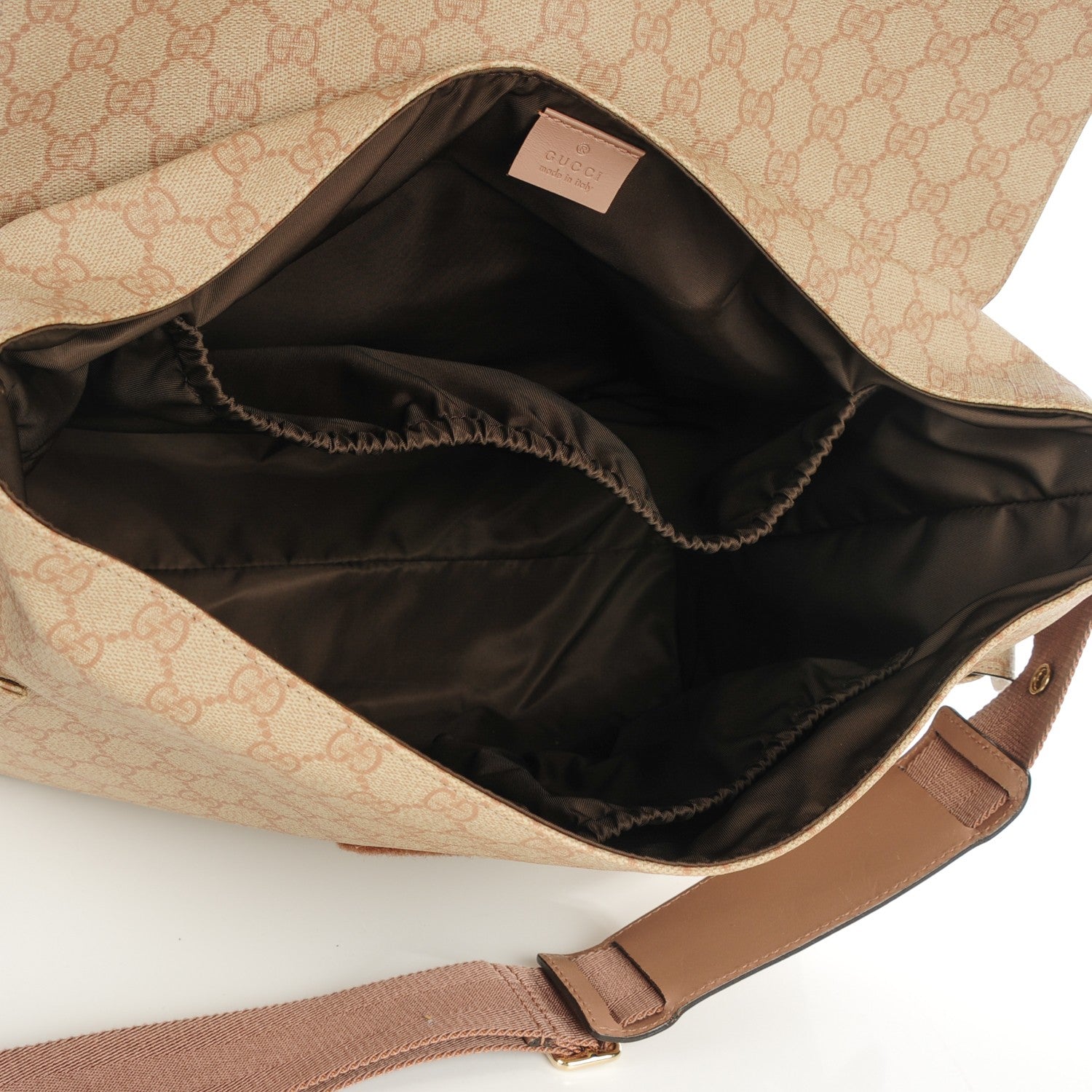 Gucci GG Supreme Monogram Messenger Diaper Bag Beige 5 of 7