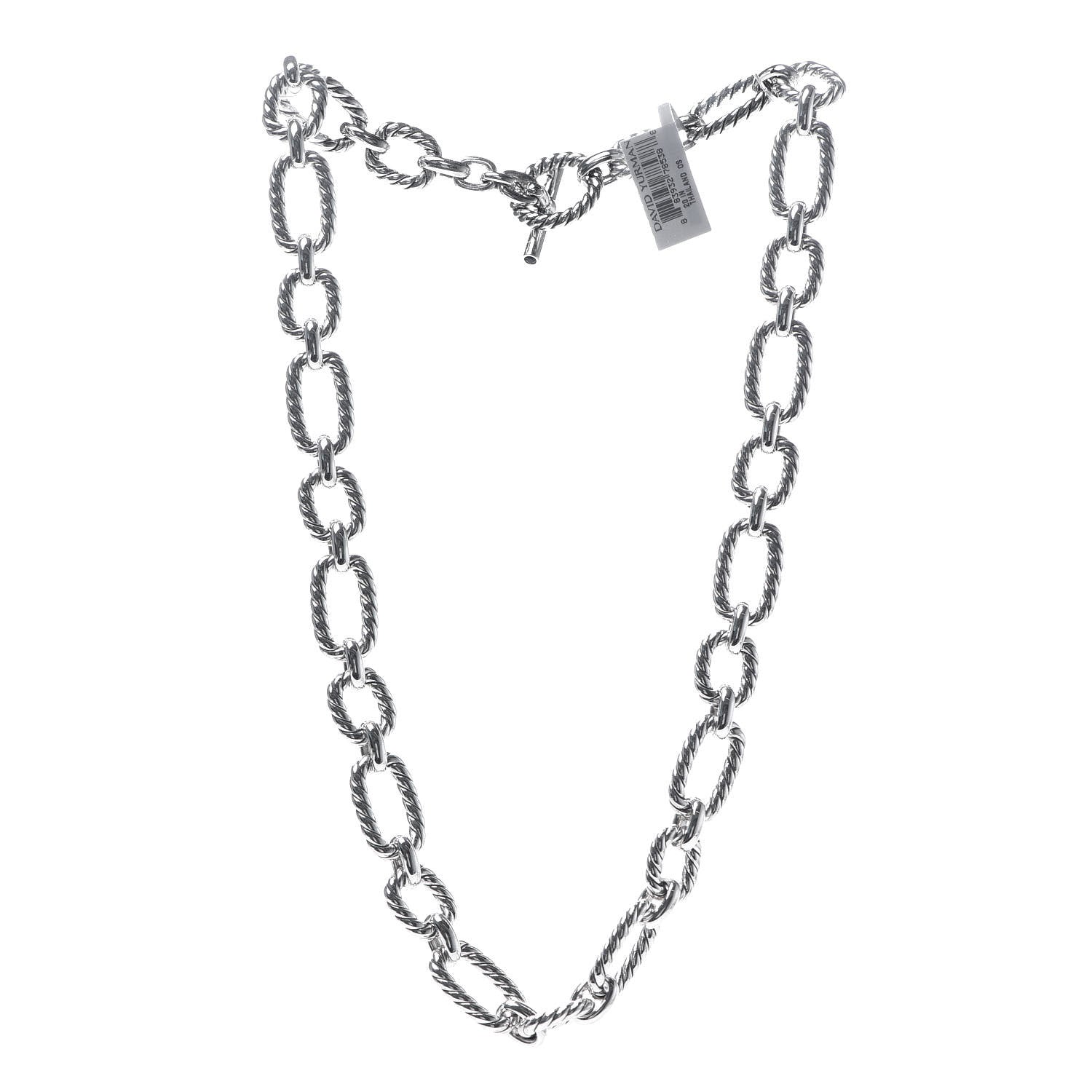 David Yurman Sterling Silver 12.5mm Cushion Link Chain Necklace 3 of 5