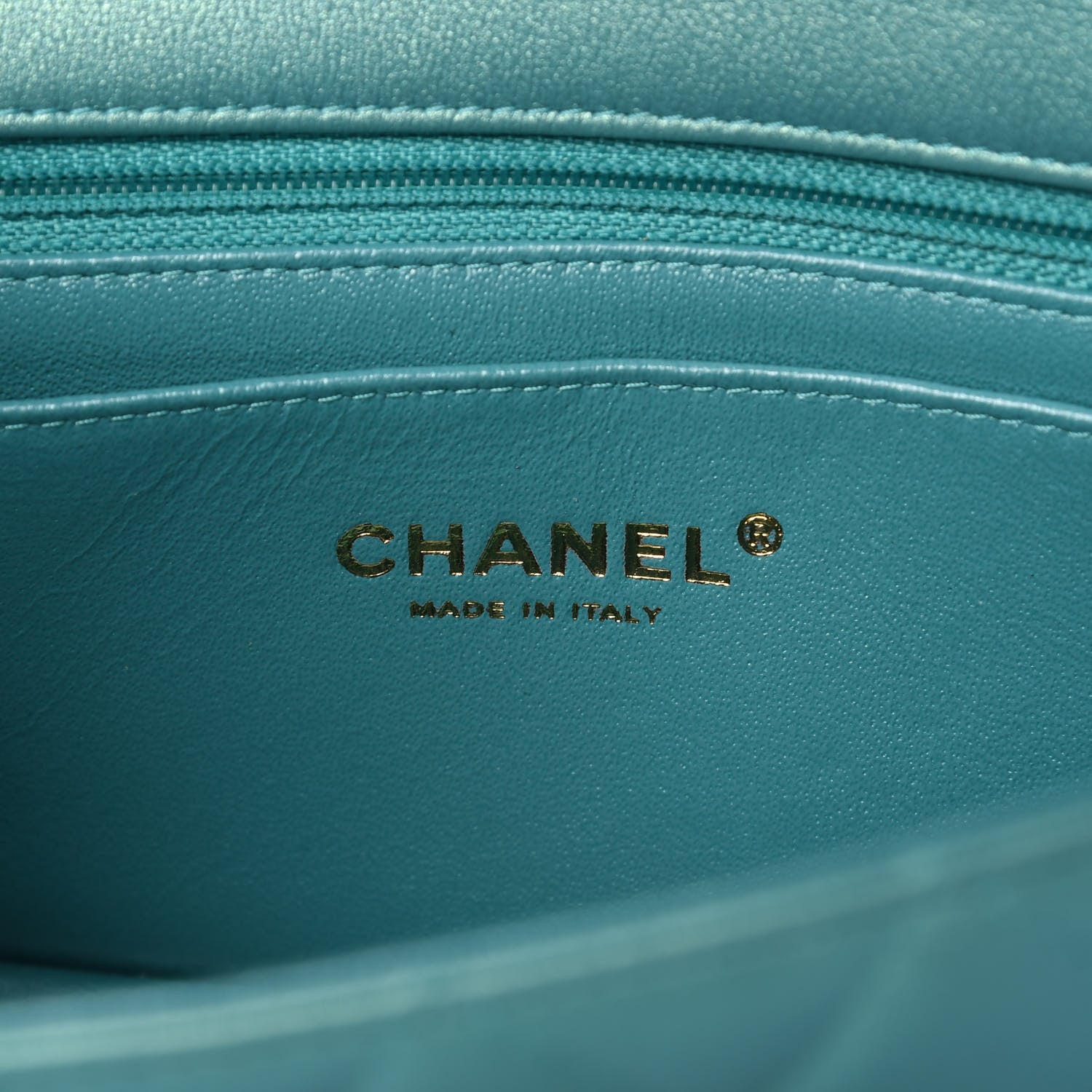 Chanel Iridescent Calfskin Quilted Mini Rectangular Flap Green 8 of 10